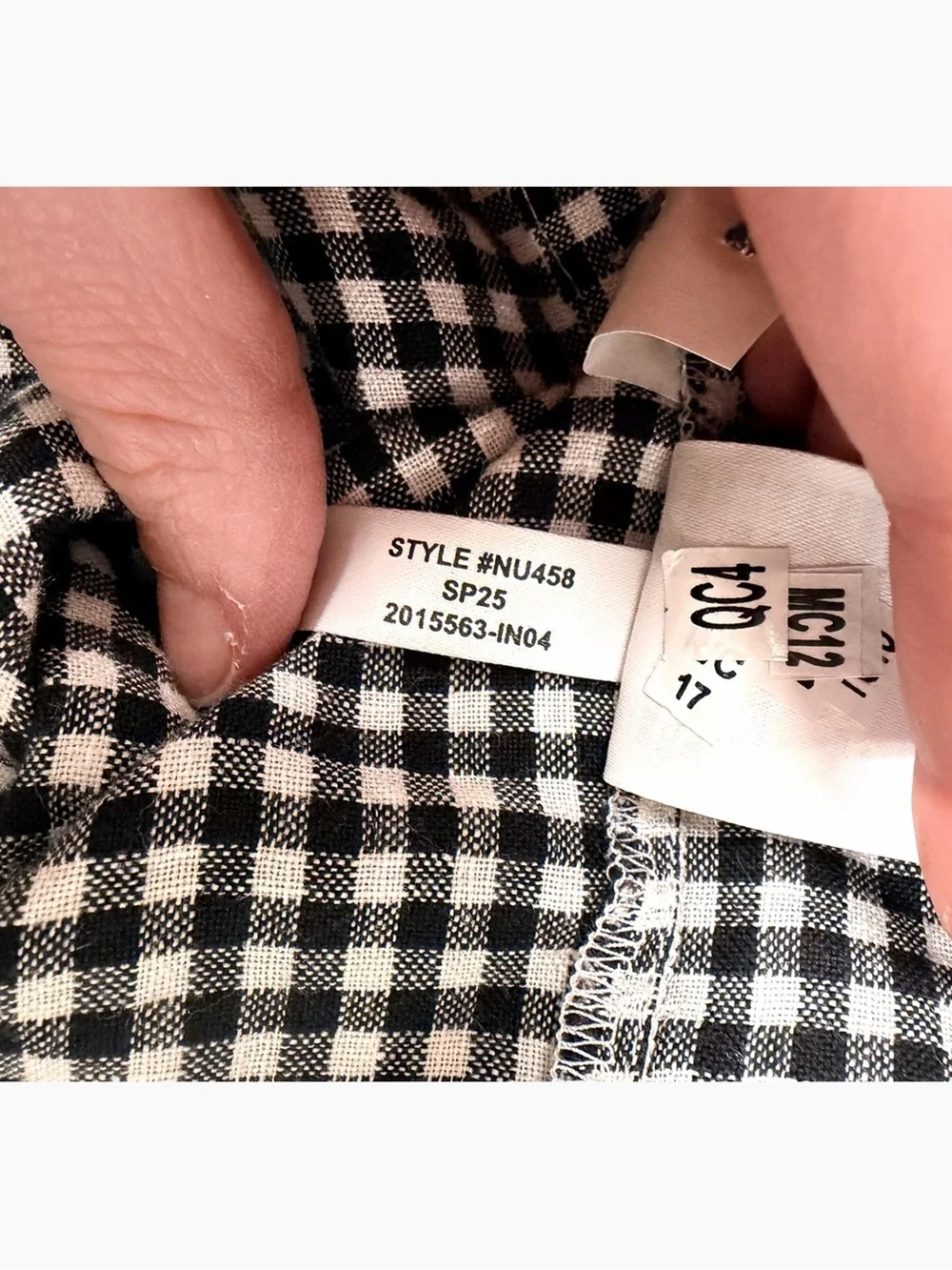 Madewell Relaxed Curved-Hem Button-Up Shirt XS Black White Gingham NWT